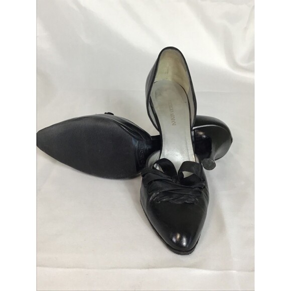 Giorgio Armani Women Pumps Sz. 37/7US Pointed toe Tie Front Detail Sophisticated - Picture 6 of 8